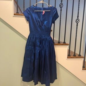 Pin up girl clothing - blue dress - size small